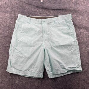 Columbia Shorts Mens Size 38 Light Teal Blue Chino 100% Cotton Outdoor Travel